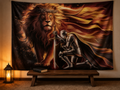 Armor of God lion and knight prayer backdrop reading nook scene