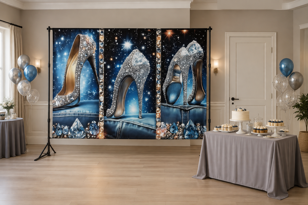 Crystal High Heels Glamour Backdrop lifestyle scene 2
