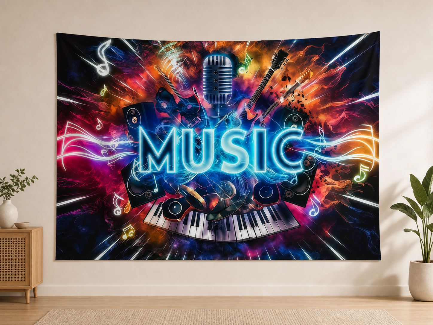 Colorful Music Party backdrop realistic scene