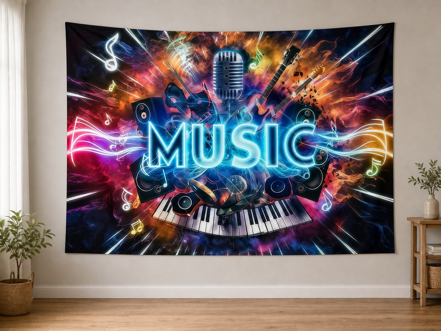 Colorful Music Party backdrop alternate realistic scene