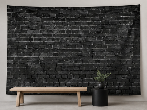 Black brick printed backdrop product photo scene