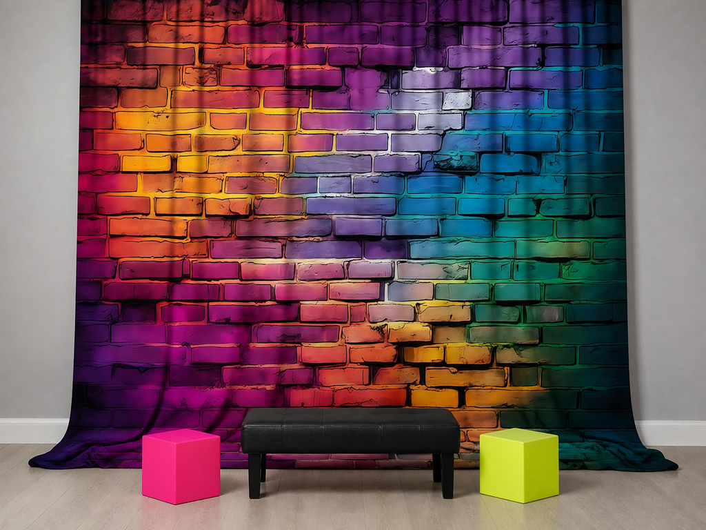 Multicolor brick polyester photography backdrop scene 1