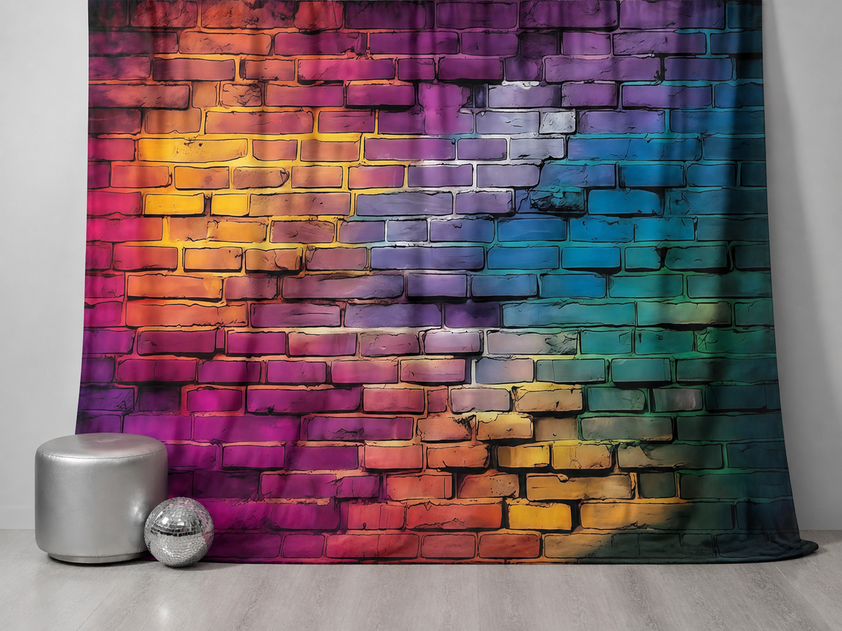 Multicolor brick polyester photography backdrop scene 2