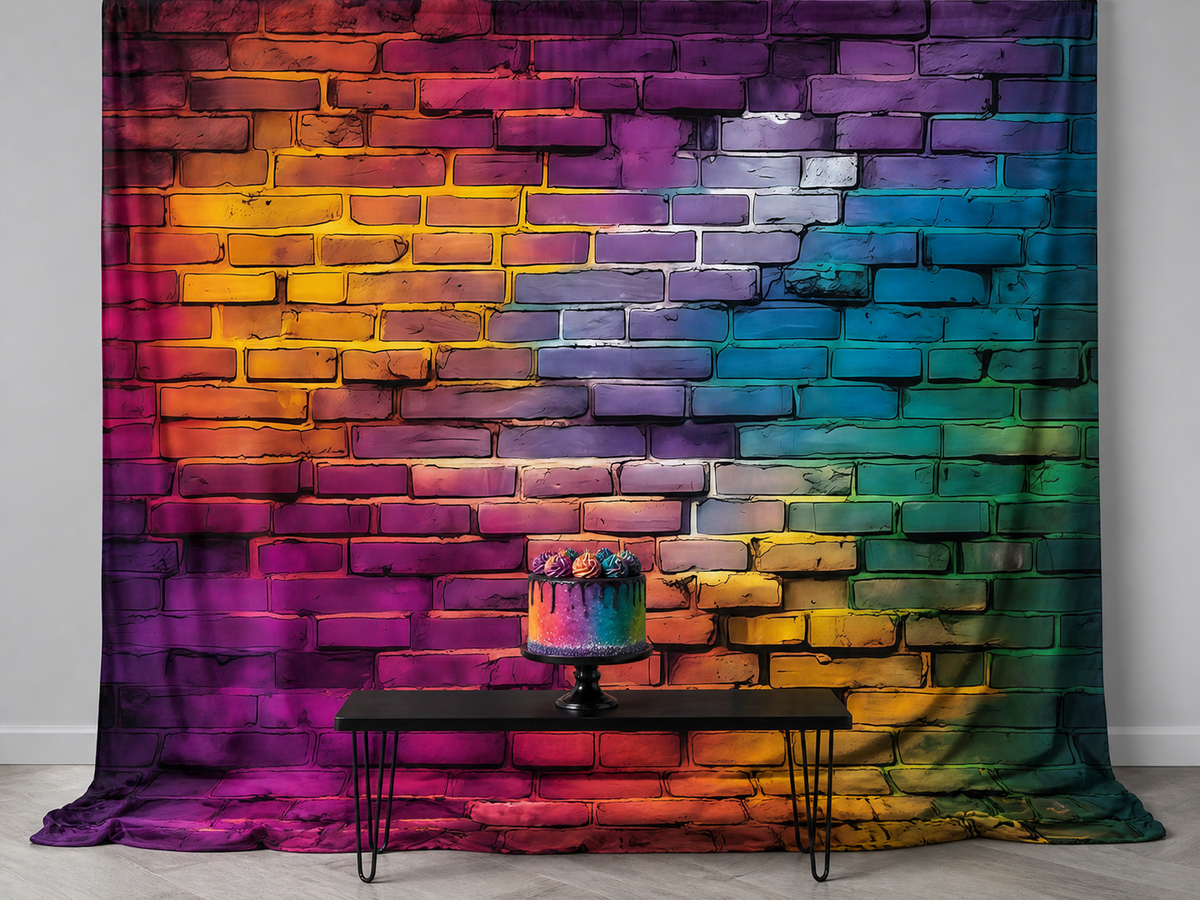 Multicolor brick polyester photography backdrop scene 3