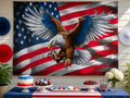 Patriotic Eagle American Flag Backdrop Fourth of July party