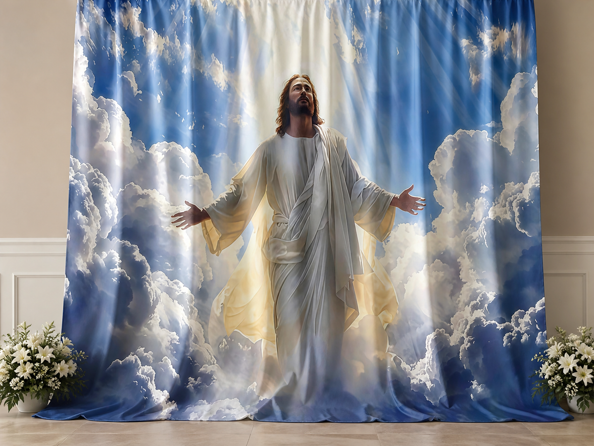 Jesus Resurrection Ascension fabric photography backdrop scene 1
