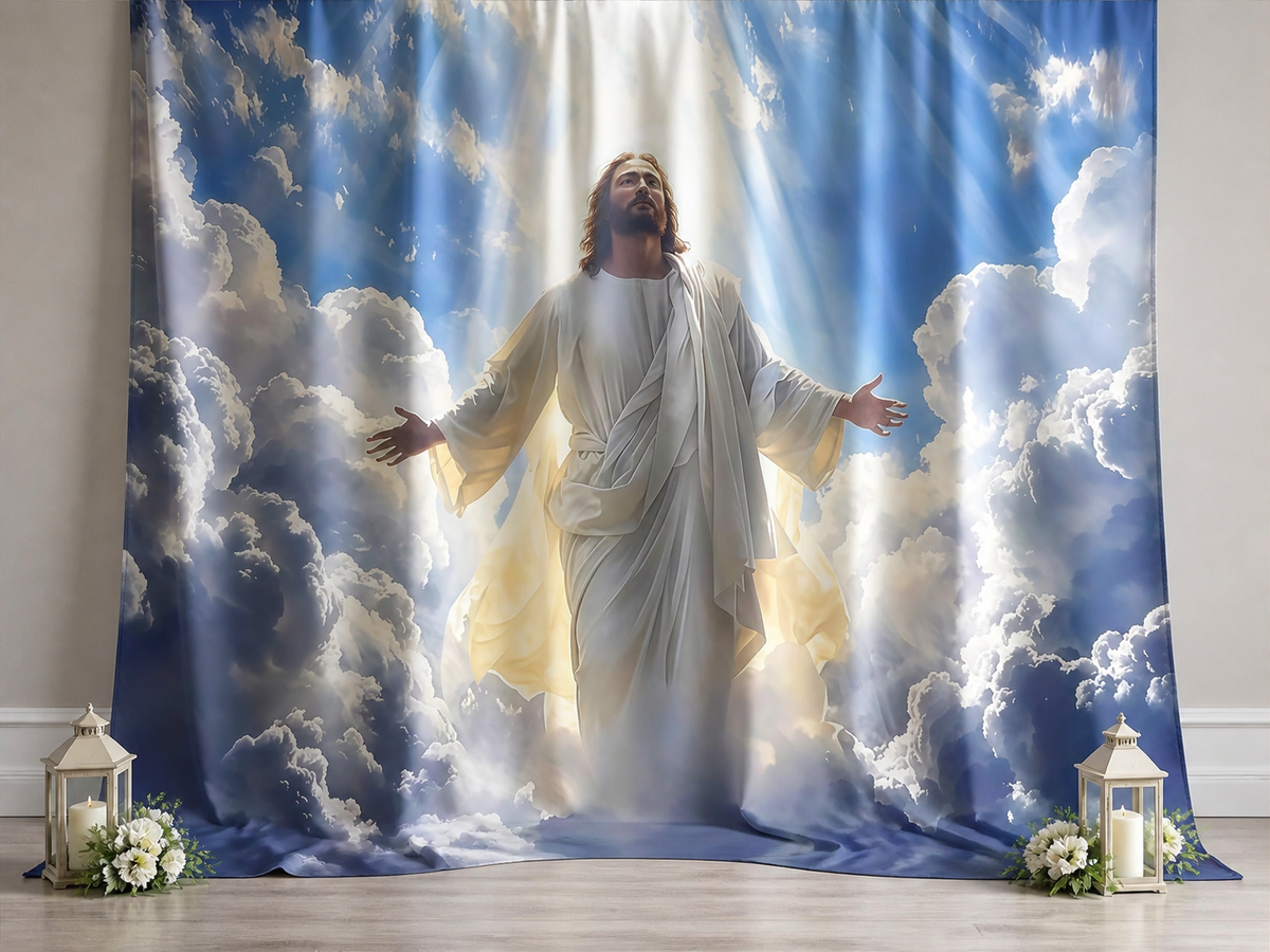 Jesus Resurrection Ascension fabric photography backdrop scene 2