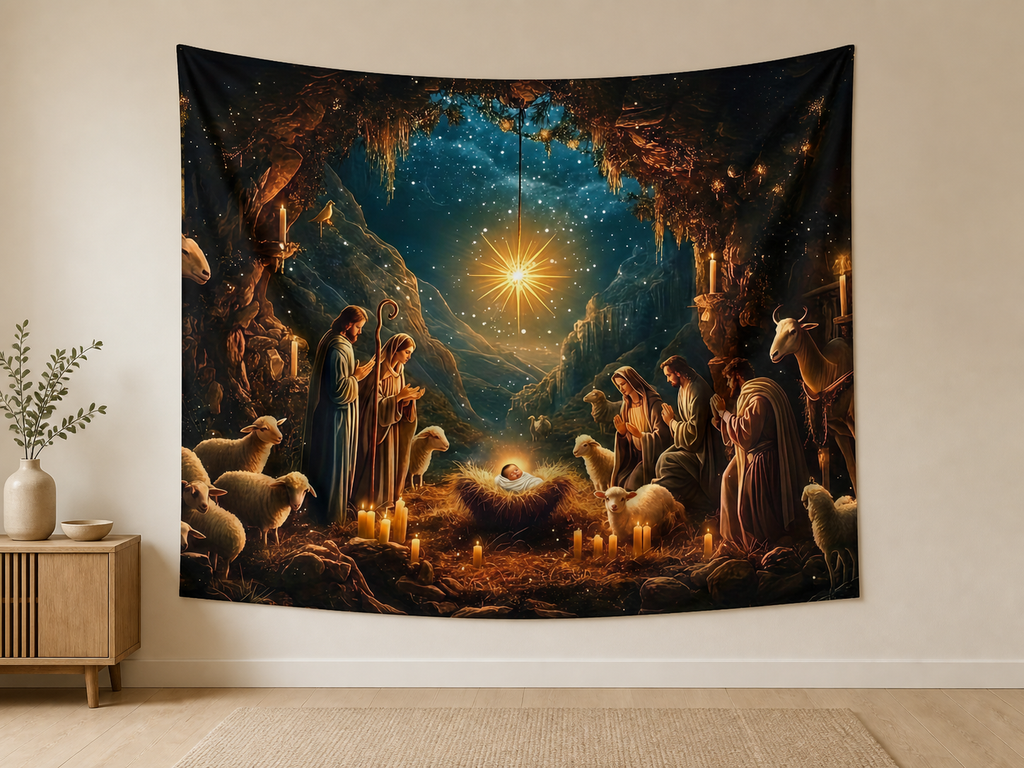 Starry Nativity Cave Backdrop application scene 2
