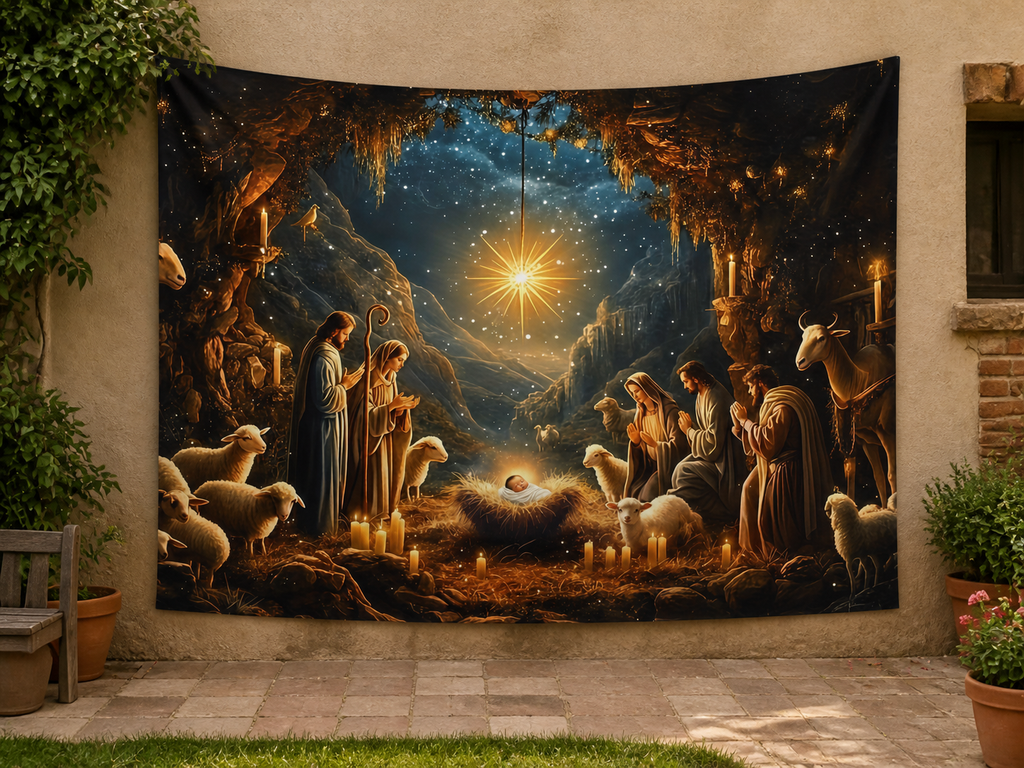 Starry Nativity Cave Backdrop application scene 3