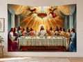 Last Supper Religious Backdrop displayed on a home wall