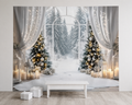 Rustic Winter Wonderland Forest Backdrop winter ceremony display