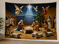 Nativity Angels Christmas Tree Backdrop styled scene 1