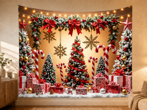 Candy Cane Christmas Backdrop styled scene 2