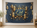 Blue Gold Eid Mubarak Backdrop indoor application scene
