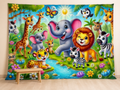 Cute jungle animals children photography backdrop scene 1