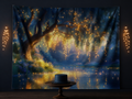 Glowing Forest Stream Tapestry Backdrop fantasy celebration display