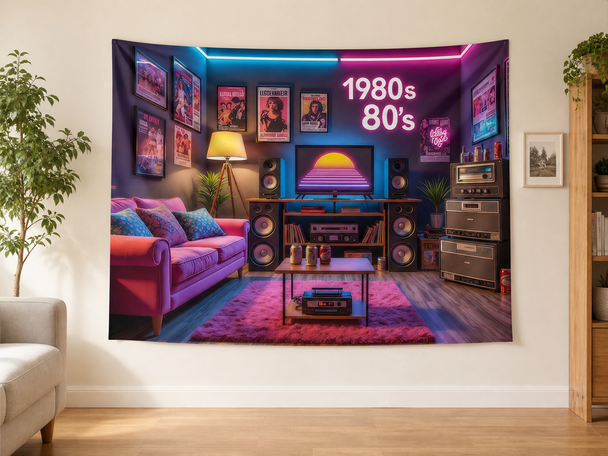 1980s Retro Room Backdrop indoor application scene