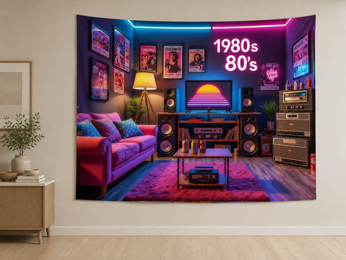 1980s Retro Room Backdrop indoor application scene
