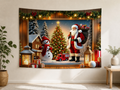 Santa Christmas Tree Village Backdrop indoor application scene