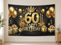 Black Gold 60th Birthday Backdrop indoor application scene