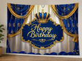 Blue Crown Happy Birthday Backdrop styled scene 1