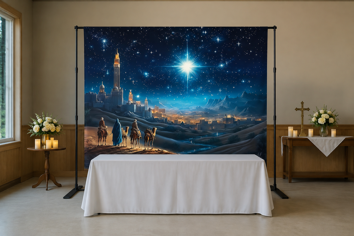 Three Kings Starry Nativity Backdrop lifestyle scene 1