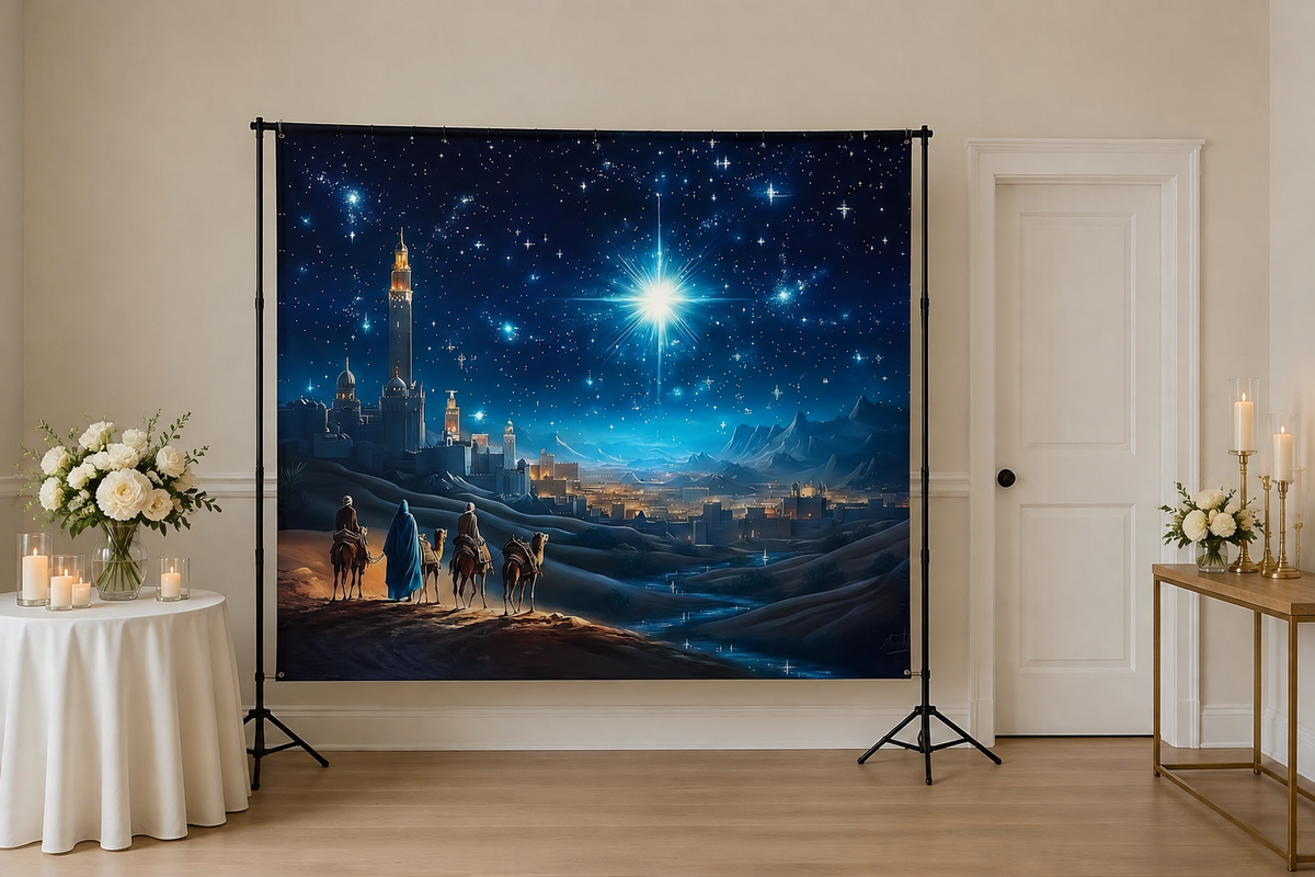 Three Kings Starry Nativity Backdrop lifestyle scene 2