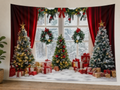 Snowy Christmas Window Backdrop styled scene 1