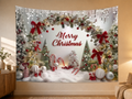 Candy Cane Christmas Arch Backdrop displayed on a lightweight polyester backdrop