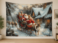Santa Sleigh Christmas Village Backdrop application scene 1