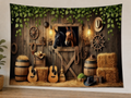 Rustic Barn Horse Wedding Backdrop styled scene 1