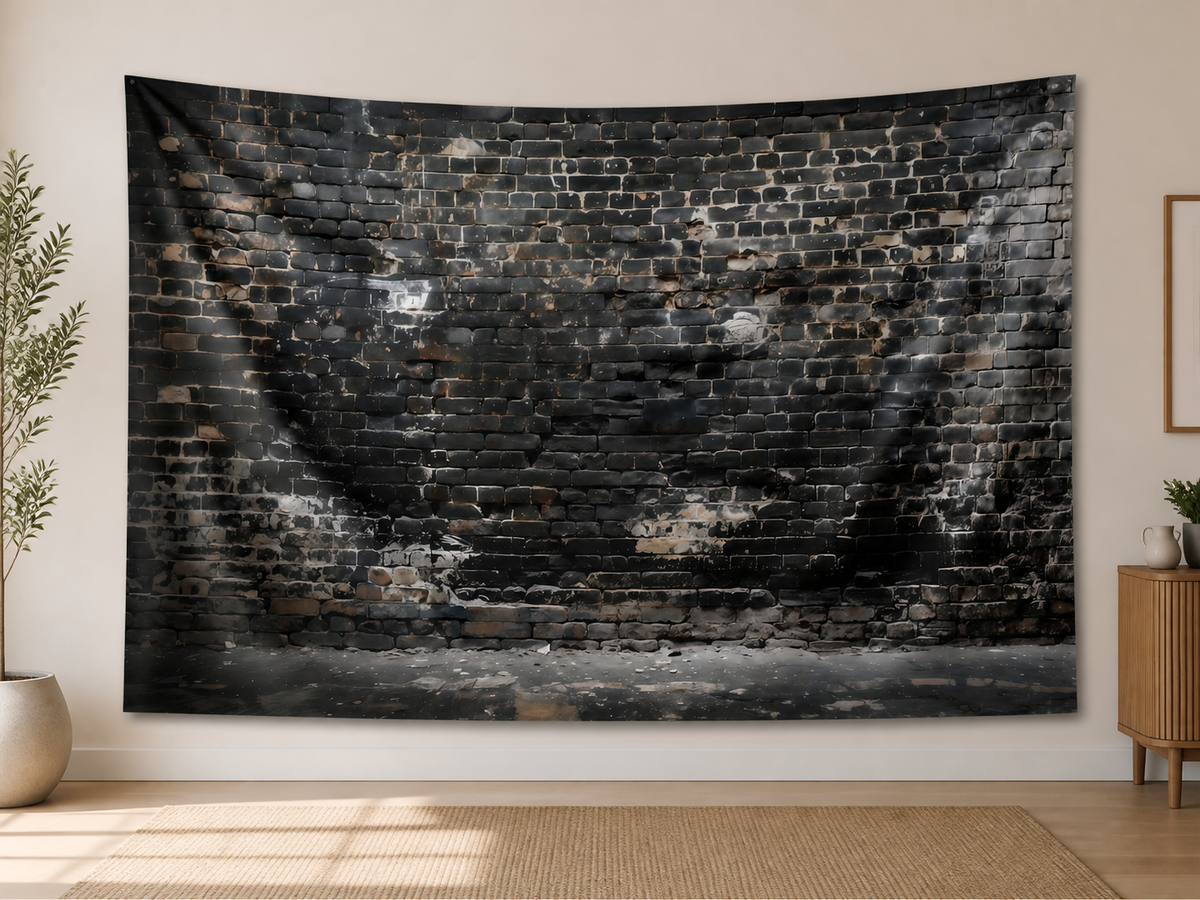 Black Brick Wall Backdrop indoor application scene