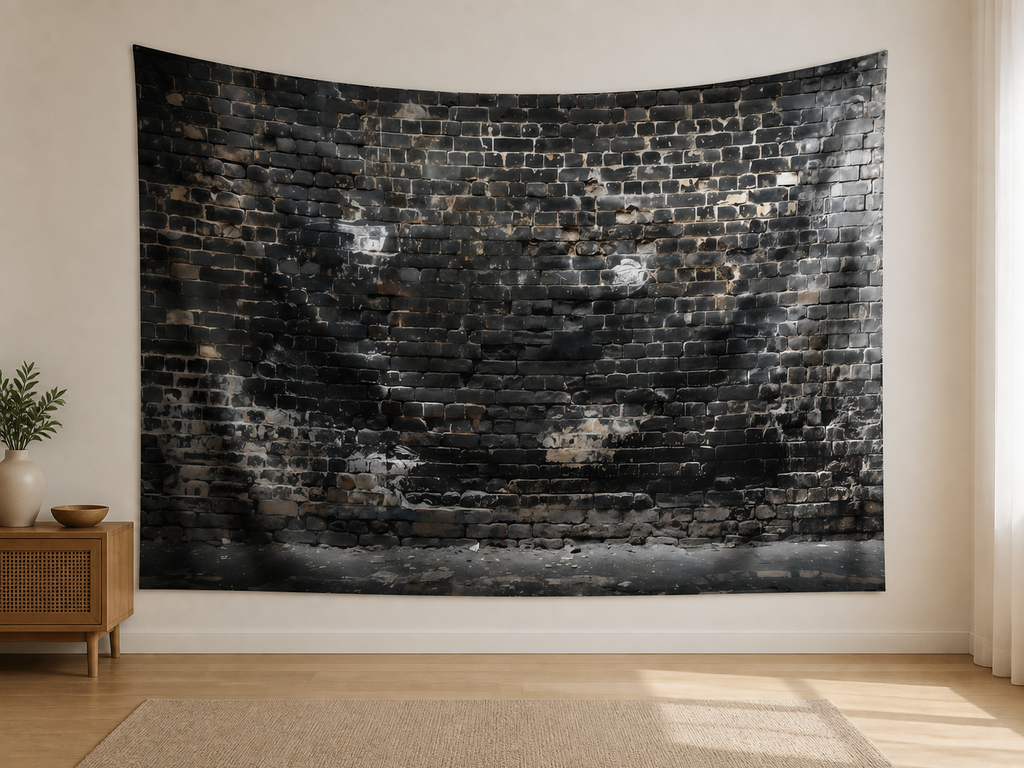 Black Brick Wall Backdrop indoor application scene