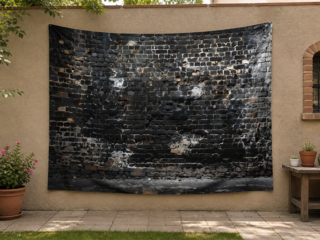 Black Brick Wall Backdrop garden application scene