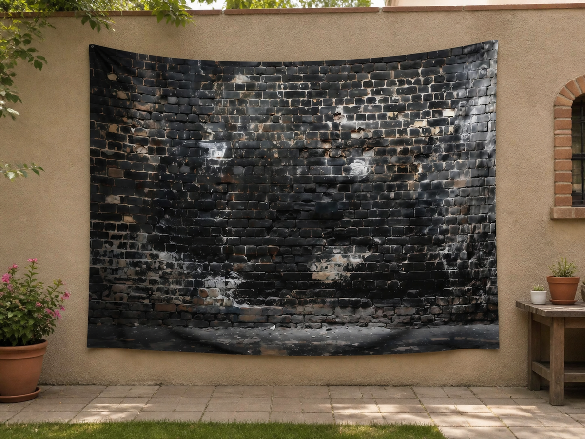 Black Brick Wall Backdrop garden application scene