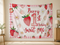 Strawberry First Birthday Backdrop indoor application scene