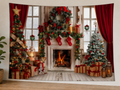 Christmas Fireplace Tree Backdrop styled scene 1