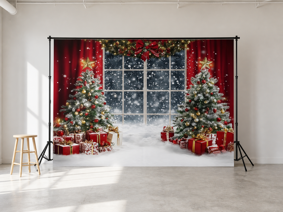 Christmas Tree Window Scene Backdrop scene 2