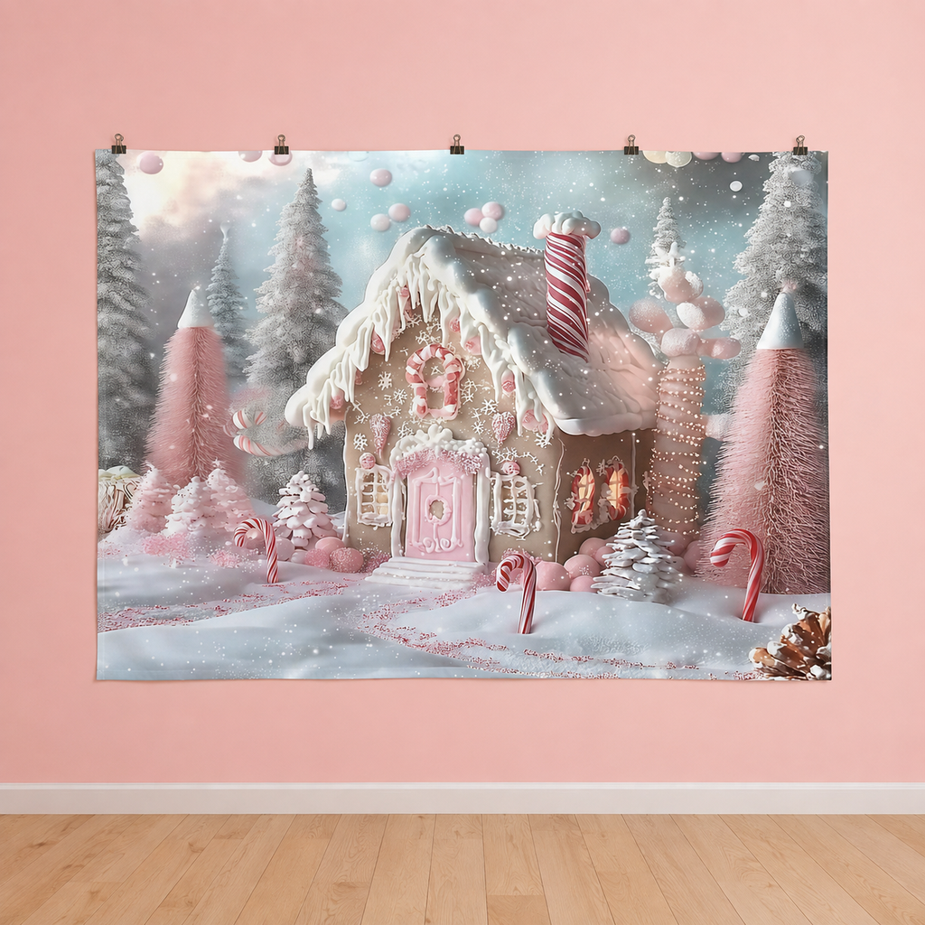 FJ250919117 flat printed polyester backdrop, indoor wall-clip display; accessories not included