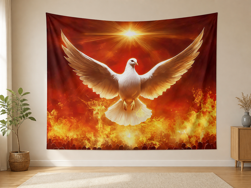 Holy Spirit Dove Flames Backdrop indoor application scene