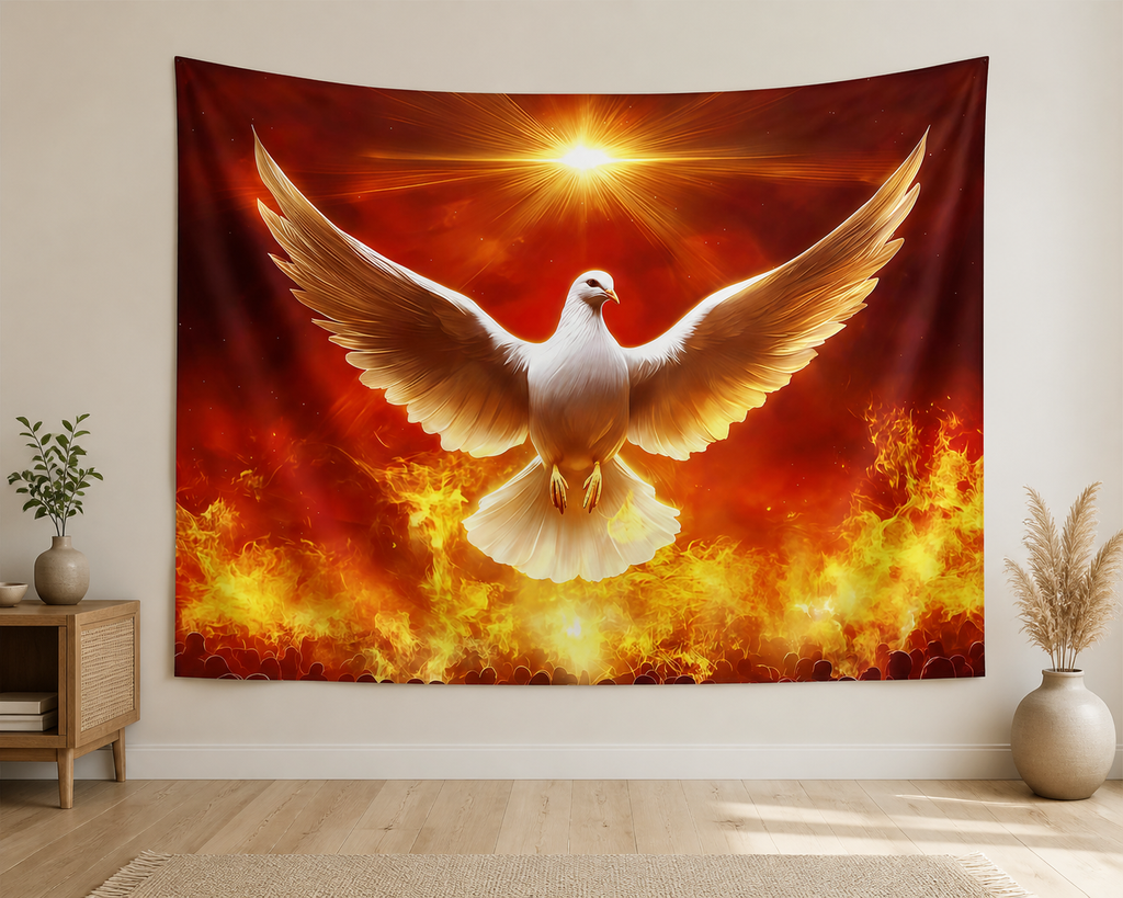 Holy Spirit Dove Flames Backdrop indoor application scene