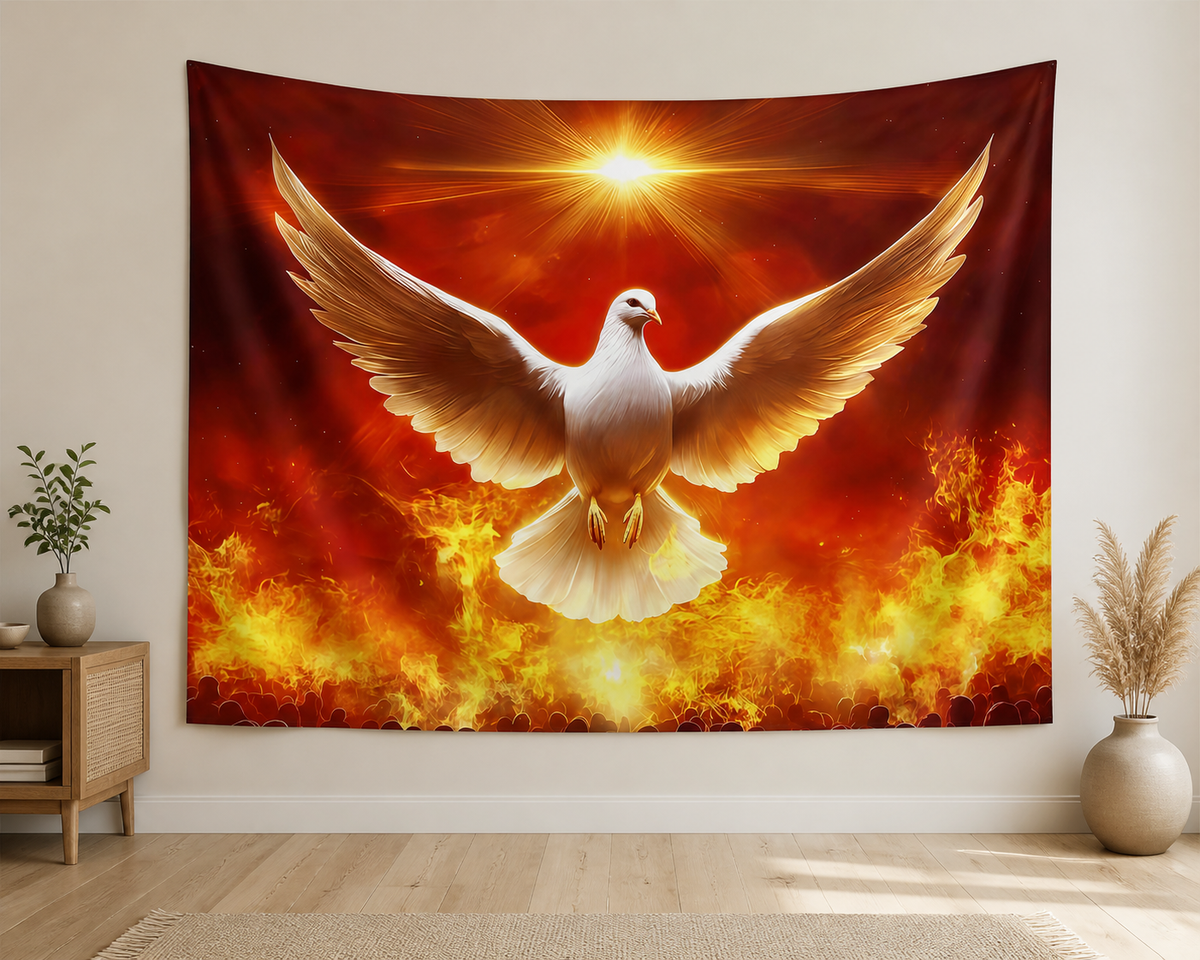 Holy Spirit Dove Flames Backdrop indoor application scene