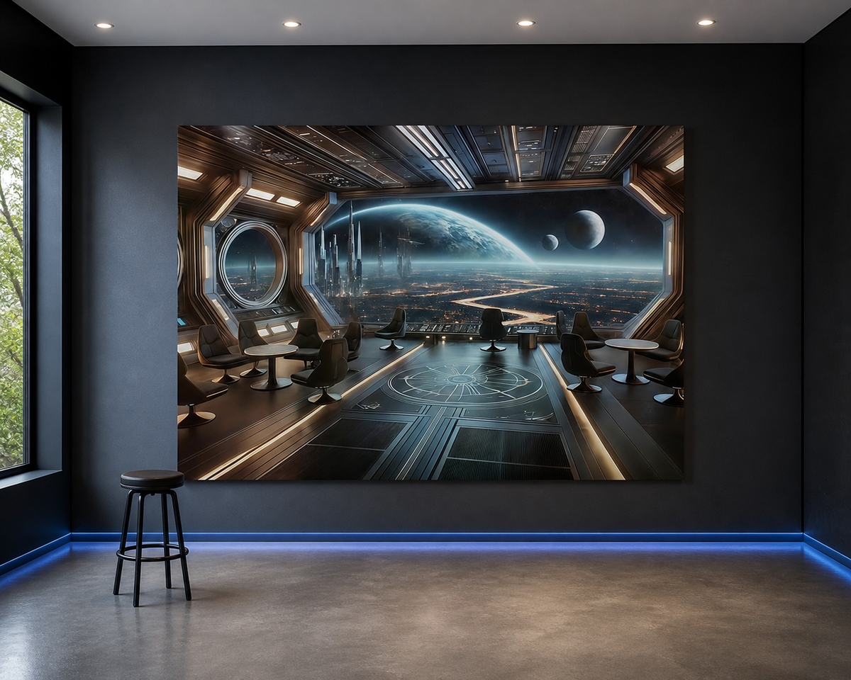 Futuristic Spaceship Observation Deck Backdrop scene 1