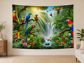 Tropical Rainforest Birds and Waterfall backdrop realistic scene