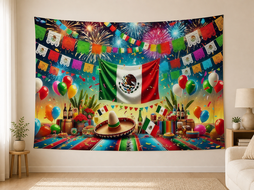 Mexican Fiesta Celebration Backdrop indoor application scene