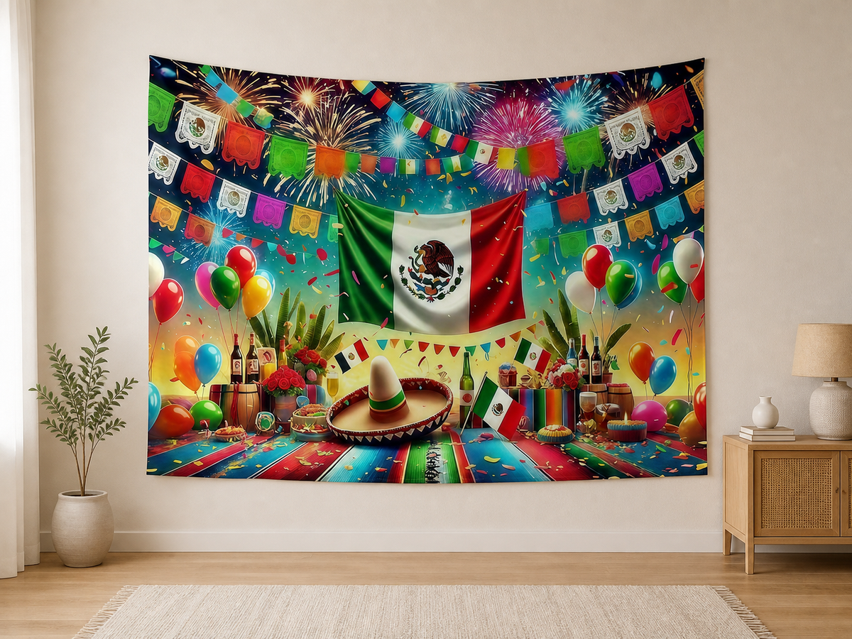 Mexican Fiesta Celebration Backdrop indoor application scene