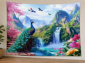 Peacock Waterfall Nature Backdrop styled scene 1