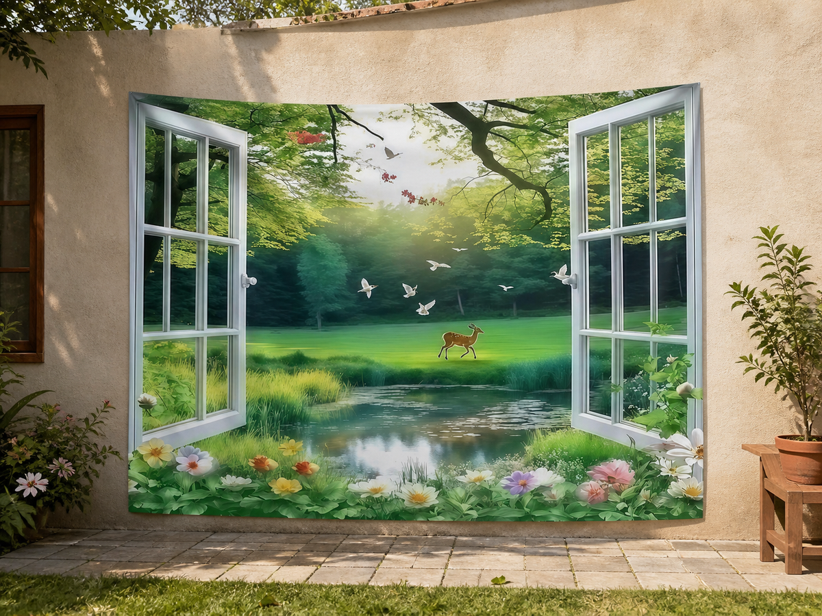Forest Window Landscape Backdrop garden application scene