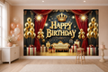 Red Gold Birthday Crown Backdrop scene 1