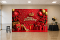 Red Roses and High Heel Birthday Backdrop scene 1